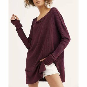 NWT - Free People North Shore Oversized Thermal Top - X-SMALL